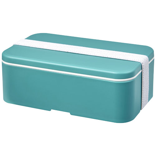 Boite repas à un bloc personnalisée MIYO Renew Bleu récif et Blanc